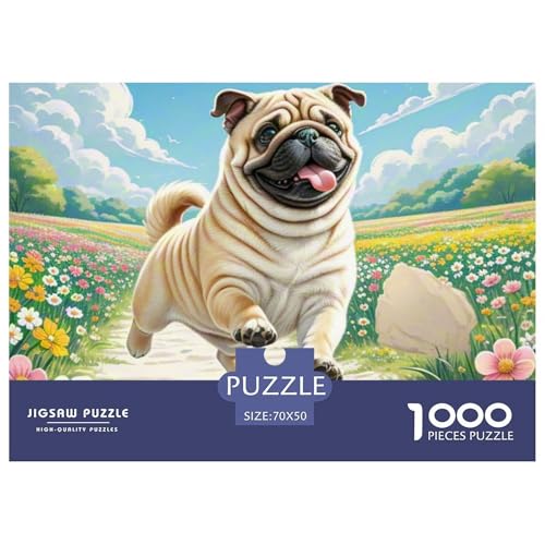 1000-Teile Schar Pei Geschicklichkeitsspiel Puzzles Für Erwachsen Lernspiel Premium Quality Stress Abbauen Für Die Ganze Familie 70x50cm/1000pcs von UJSDVNNJJ
