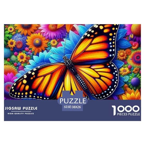 1000-Teile Schmetterling Geschicklichkeitsspiel Schmetterling Puzzles Für Erwachsen Herausforderung Spielzeug Premium Quality Stress Abbauen Für Erwachsene Und Kinder Ab 14 Jahren 38x26cm/1000pcs von UJSDVNNJJ