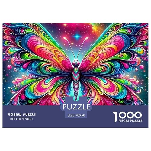 1000-Teile Schmetterling Geschicklichkeitsspiel Schmetterling Puzzles Für Erwachsen Lernspiel Premium Quality Geschenke Für Die Ganze Familie 70x50cm/1000pcs von UJSDVNNJJ