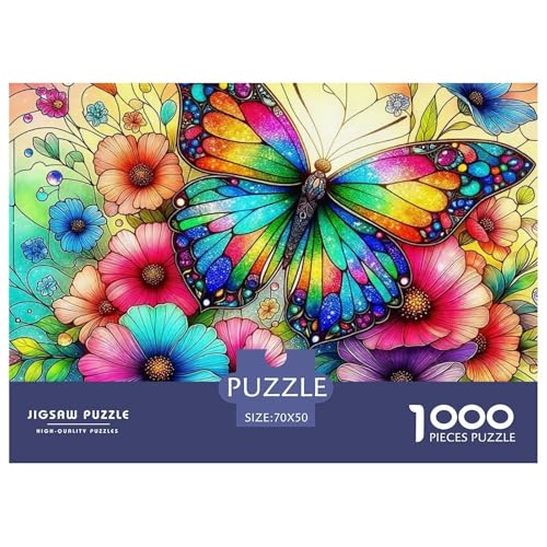 1000-Teile Schmetterling Geschicklichkeitsspiel Schmetterling Puzzles Für Erwachsen Lernspiel Premium Quality Geschenke Für Die Ganze Familie 70x50cm/1000pcs von UJSDVNNJJ
