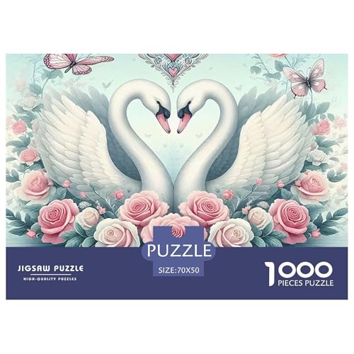 1000 Teile Schwan Geschicklichkeitsspiel Puzzles Für Erwachsen Herausforderung Spielzeug Premium Quality Geschenke Für Die Ganze Familie 70x50cm/1000pcs von UJSDVNNJJ