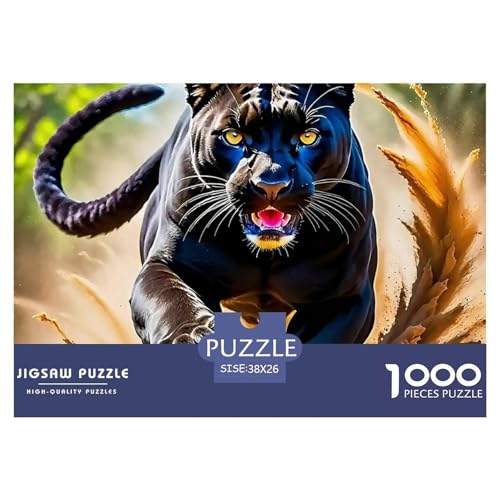 1000-Teile Schwarze Panther Geschicklichkeitsspiel Puzzles Für Erwachsen Herausforderung Spielzeug Premium Quality Stress Abbauen Für Die Ganze Familie 38x26cm/1000pcs von UJSDVNNJJ