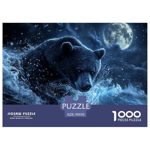 1000 Teile Schwarzer Bär Geschicklichkeitsspiel Puzzles Für Erwachsen Herausforderung Spielzeug Premium Quality Stress Abbauen Für Erwachsene Und Kinder Ab 14 Jahren 70x50cm/1000pcs 1000 Teile Schwarzer Bär Geschicklichkeitsspiel Puzzles Für Erwachsen Herausforderung Spielzeug Premium Quality Stress Abbauen Für Erwachsene Und Kinder Ab 14 Jahren 70x50cm/1000pcs von UJSDVNNJJ