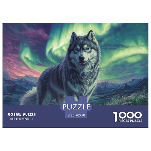 1000-Teile Sibirischer Husky Geschicklichkeitsspiel Puzzles Für Erwachsen Lernspiel Premium Quality Geschenke Für Die Ganze Familie 70x50cm/1000pcs von UJSDVNNJJ