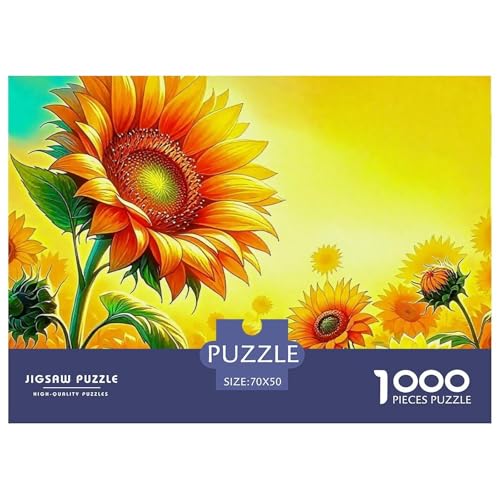 1000-Teile Sonnenblumen Geschicklichkeitsspiel Sonnenblumen Puzzles Für Erwachsen Herausforderung Spielzeug Premium Quality Stress Abbauen Für Erwachsene Und Kinder Ab 14 Jahren 70x50cm/1000pcs von UJSDVNNJJ