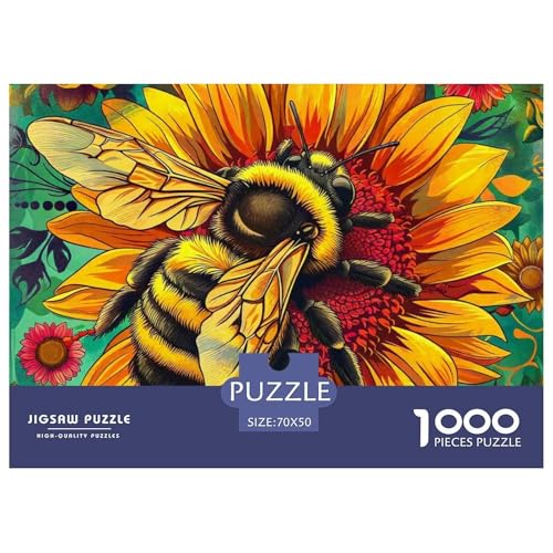 1000-Teile Sonnenblumen Pädagogisches Spiel Sonnenblumen Puzzles Für Erwachsen Herausforderung Spielzeug Premium Quality Stress Abbauen Für Erwachsene Und Kinder Ab 14 Jahren 70x50cm/1000pcs von UJSDVNNJJ