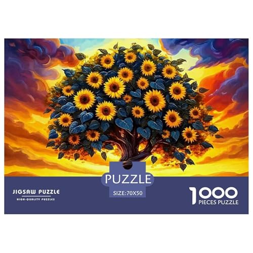 1000-Teile Sonnenblumen Pädagogisches Spiel Sonnenblumen Puzzles Für Erwachsen Lernspiel Premium Quality Geschenke Für Erwachsene Und Kinder Ab 14 Jahren 70x50cm/1000pcs von UJSDVNNJJ