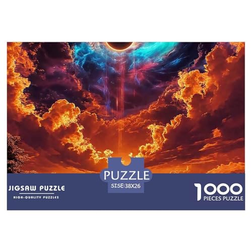 1000-Teile Sonnenfinsternis Pädagogisches Spiel Sonnenfinsternis Puzzles Für Erwachsen Herausforderung Spielzeug Premium Quality Stress Abbauen Für Erwachsene Und Kinder Ab 14 Jahren 38x26cm/1000pcs von UJSDVNNJJ
