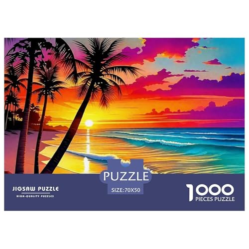 1000 Teile Sonnenuntergang Strand Geschicklichkeitsspiel Sonnenuntergang Strand Puzzles Für Erwachsen Lernspiel Premium Quality Geschenke Für Erwachsene Und Kinder Ab 14 Jahren 70x50cm/1000pcs von UJSDVNNJJ