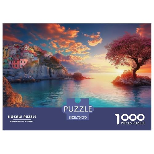 1000 Teile Sonnenuntergang am Hafen Pädagogisches Spiel Puzzles Für Erwachsen Lernspiel Premium Quality Stress Abbauen Für Erwachsene Und Kinder Ab 14 Jahren 70x50cm/1000pcs von UJSDVNNJJ