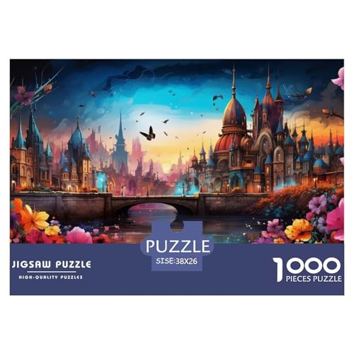 1000-Teile Stadtlandschaft Architektur Geschicklichkeitsspiel Puzzles Für Erwachsen Lernspiel Premium Quality Geschenke Für Erwachsene Und Kinder Ab 14 Jahren 38x26cm/1000pcs von UJSDVNNJJ