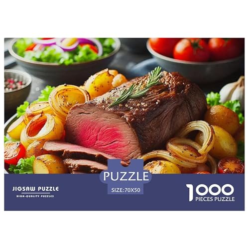 1000-Teile Steak Geschicklichkeitsspiel Puzzles Für Erwachsen Herausforderung Spielzeug Premium Quality Geschenke Für Die Ganze Familie 70x50cm/1000pcs von UJSDVNNJJ