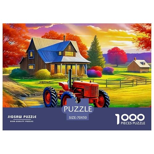 1000-Teile Traktor Geschicklichkeitsspiel Puzzles Für Erwachsen Lernspiel Premium Quality Geschenke Für Erwachsene Und Kinder Ab 14 Jahren 70x50cm/1000pcs von UJSDVNNJJ
