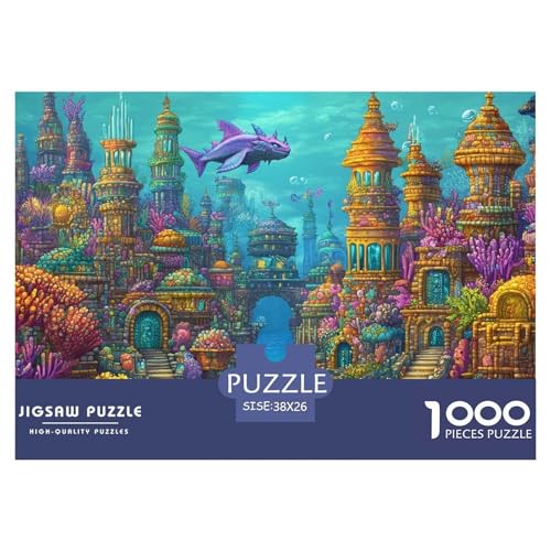 1000 Teile Unterwasserpalast Pädagogisches Spiel Puzzles Für Erwachsen Herausforderung Spielzeug Premium Quality Geschenke Für Die Ganze Familie 38x26cm/1000pcs von UJSDVNNJJ