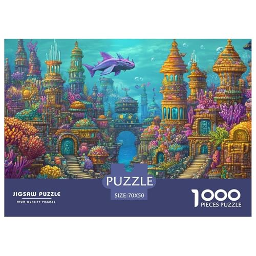 1000-Teile Unterwasserpalast Pädagogisches Spiel Puzzles Für Erwachsen Lernspiel Premium Quality Geschenke Für Erwachsene Und Kinder Ab 14 Jahren 70x50cm/1000pcs von UJSDVNNJJ
