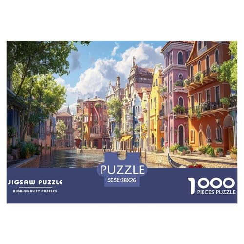 1000 Teile Venedig Wasserstadt Geschicklichkeitsspiel Puzzles Für Erwachsen Lernspiel Premium Quality Stress Abbauen Für Erwachsene Und Kinder Ab 14 Jahren 38x26cm/1000pcs von UJSDVNNJJ