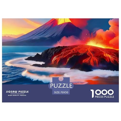 1000-Teile Vulkan Geschicklichkeitsspiel Vulkan Puzzles Für Erwachsen Lernspiel Premium Quality Geschenke Für Erwachsene Und Kinder Ab 14 Jahren 70x50cm/1000pcs von UJSDVNNJJ