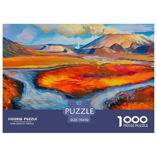 1000-Teile Vulkan Geschicklichkeitsspiel Vulkan Puzzles Für Erwachsen Lernspiel Premium Quality Stress Abbauen Für Erwachsene Und Kinder Ab 14 Jahren 70x50cm/1000pcs von UJSDVNNJJ
