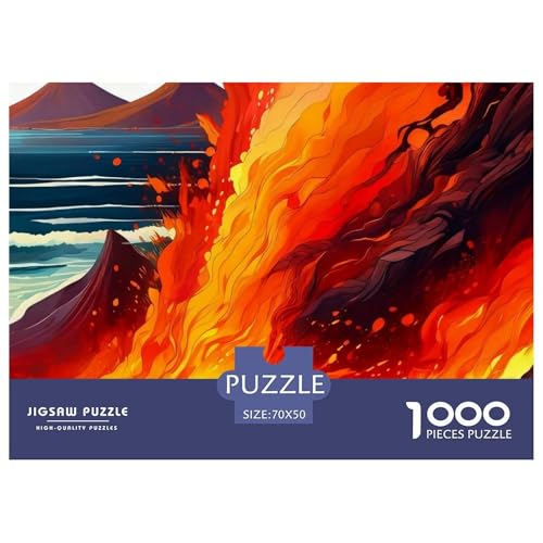 1000 Teile Vulkan Geschicklichkeitsspiel Vulkan Puzzles Für Erwachsen Lernspiel Premium Quality Stress Abbauen Für Erwachsene Und Kinder Ab 14 Jahren 70x50cm/1000pcs von UJSDVNNJJ