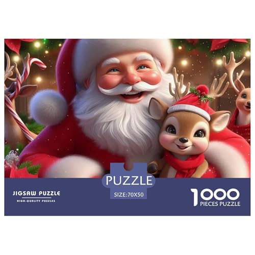1000-Teile Weihnachtsmann Geschicklichkeitsspiel Puzzles Für Erwachsen Lernspiel Premium Quality Geschenke Für Die Ganze Familie 70x50cm/1000pcs von UJSDVNNJJ
