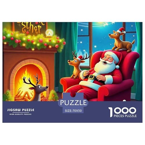 1000-Teile Weihnachtsmann Geschicklichkeitsspiel Puzzles Für Erwachsen Lernspiel Premium Quality Geschenke Für Die Ganze Familie 70x50cm/1000pcs von UJSDVNNJJ