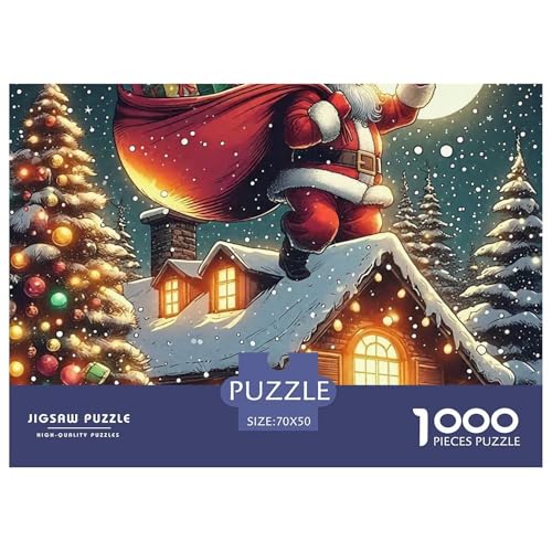 1000-Teile Weihnachtsmann Geschicklichkeitsspiel Puzzles Für Erwachsen Lernspiel Premium Quality Stress Abbauen Für Die Ganze Familie 70x50cm/1000pcs von UJSDVNNJJ