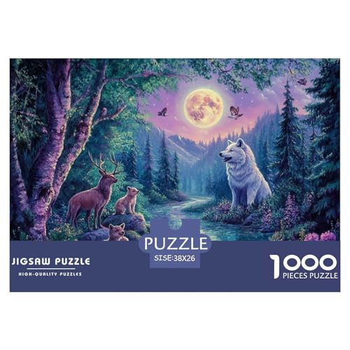 1000-Teile Weißer Wolf Pädagogisches Spiel Puzzles Für Erwachsen Herausforderung Spielzeug Premium Quality Geschenke Für Erwachsene Und Kinder Ab 14 Jahren 38x26cm/1000pcs von UJSDVNNJJ