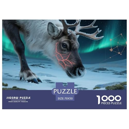 1000-Teile Wildtiere Geschicklichkeitsspiel Hirsch Puzzles Für Erwachsen Lernspiel Premium Quality Geschenke Für Die Ganze Familie 70x50cm/1000pcs von UJSDVNNJJ
