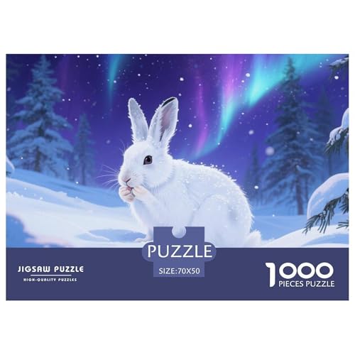 1000-Teile Wildtiere Geschicklichkeitsspiel Kaninchen Puzzles Für Erwachsen Lernspiel Premium Quality Geschenke Für Die Ganze Familie 70x50cm/1000pcs von UJSDVNNJJ