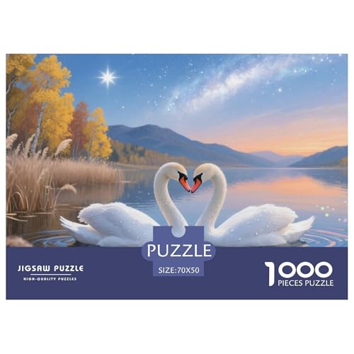 1000 Teile Wildtiere Geschicklichkeitsspiel Schwan Puzzles Für Erwachsen Herausforderung Spielzeug Premium Quality Geschenke Für Die Ganze Familie 70x50cm/1000pcs von UJSDVNNJJ