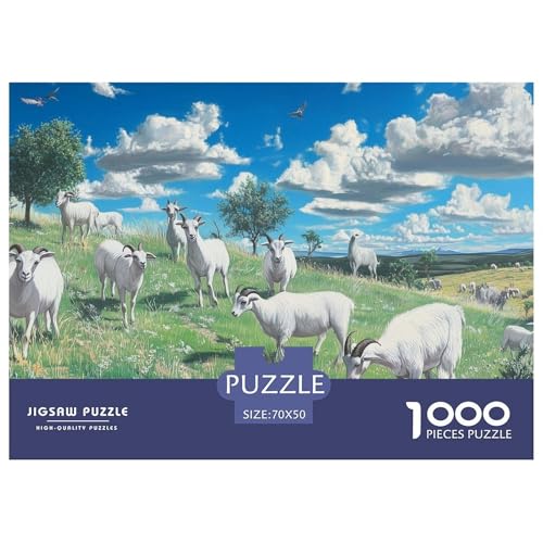 1000-Teile Ziege Pädagogisches Spiel Puzzles Für Erwachsen Herausforderung Spielzeug Premium Quality Geschenke Für Erwachsene Und Kinder Ab 14 Jahren 70x50cm/1000pcs von UJSDVNNJJ