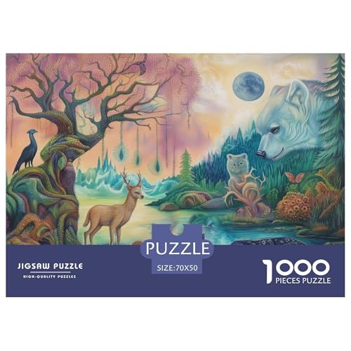 1000-teilige Bear and Hirsch Pädagogisches Spiel Oase Puzzles Für Erwachsen Herausforderung Spielzeug Premium Quality Stress Abbauen Für Die Ganze Familie 70x50cm/1000pcs 1000-teilige Bear and Hirsch Pädagogisches Spiel Oase Puzzles Für Erwachsen Herausforderung Spielzeug Premium Quality Stress Abbauen Für Die Ganze Familie 70x50cm/1000pcs von UJSDVNNJJ