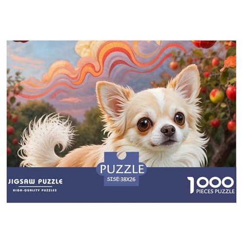 1000-teilige Chihuahua Geschicklichkeitsspiel Haustier Hund Puzzles Für Erwachsen Lernspiel Premium Quality Geschenke Für Die Ganze Familie 38x26cm/1000pcs von UJSDVNNJJ