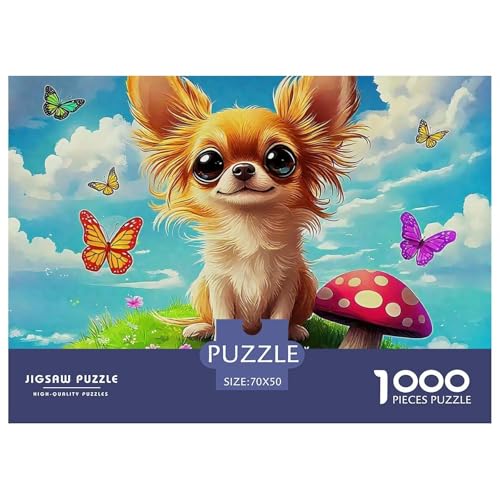 1000-teilige Chihuahua Geschicklichkeitsspiel Puzzles Für Erwachsen Herausforderung Spielzeug Premium Quality Geschenke Für Die Ganze Familie 70x50cm/1000pcs von UJSDVNNJJ