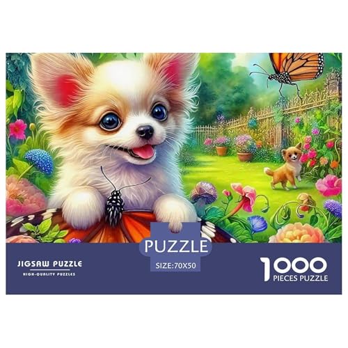 1000-teilige Chihuahua Geschicklichkeitsspiel Puzzles Für Erwachsen Herausforderung Spielzeug Premium Quality Geschenke Für Die Ganze Familie 70x50cm/1000pcs von UJSDVNNJJ