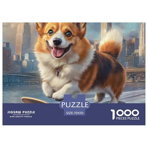 1000-teilige Corgi Geschicklichkeitsspiel Puzzles Für Erwachsen Lernspiel Premium Quality Stress Abbauen Für Die Ganze Familie 70x50cm/1000pcs von UJSDVNNJJ