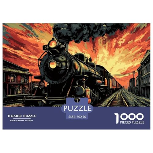 1000-teilige Dampfzug Geschicklichkeitsspiel Puzzles Für Erwachsen Lernspiel Premium Quality Geschenke Für Die Ganze Familie 70x50cm/1000pcs von UJSDVNNJJ