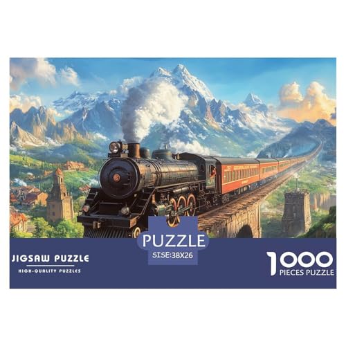 1000-teilige Dampfzug Pädagogisches Spiel Puzzles Für Erwachsen Lernspiel Premium Quality Geschenke Für Die Ganze Familie 38x26cm/1000pcs von UJSDVNNJJ