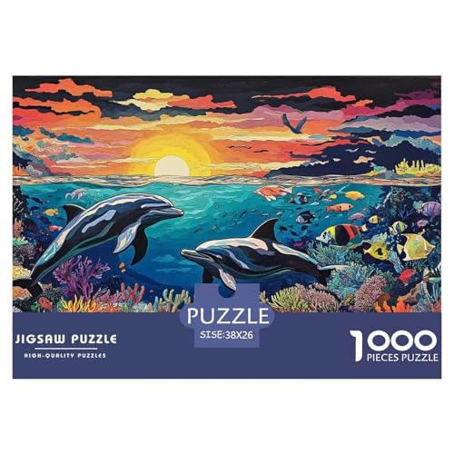 1000-teilige Delphin Pädagogisches Spiel Puzzles Für Erwachsen Lernspiel Premium Quality Geschenke Für Erwachsene Und Kinder Ab 14 Jahren 38x26cm/1000pcs 1000-teilige Delphin Pädagogisches Spiel Puzzles Für Erwachsen Lernspiel Premium Quality Geschenke Für Erwachsene Und Kinder Ab 14 Jahren 38x26cm/1000pcs von UJSDVNNJJ