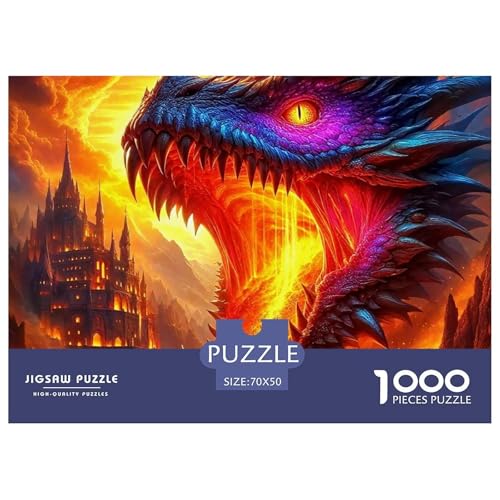 1000-teilige Drachen Geschicklichkeitsspiel Puzzles Für Erwachsen Herausforderung Spielzeug Premium Quality Geschenke Für Die Ganze Familie 70x50cm/1000pcs von UJSDVNNJJ