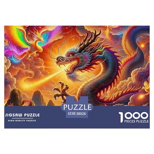 1000-teilige Drachen Geschicklichkeitsspiel Puzzles Für Erwachsen Herausforderung Spielzeug Premium Quality Stress Abbauen Für Erwachsene Und Kinder Ab 14 Jahren 38x26cm/1000pcs von UJSDVNNJJ