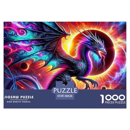 1000-teilige Drachen Pädagogisches Spiel Puzzles Für Erwachsen Herausforderung Spielzeug Premium Quality Geschenke Für Erwachsene Und Kinder Ab 14 Jahren 38x26cm/1000pcs von UJSDVNNJJ