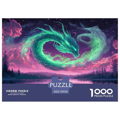 1000-teilige Drachen Pädagogisches Spiel Puzzles Für Erwachsen Herausforderung Spielzeug Premium Quality Geschenke Für Erwachsene Und Kinder Ab 14 Jahren 70x50cm/1000pcs von UJSDVNNJJ
