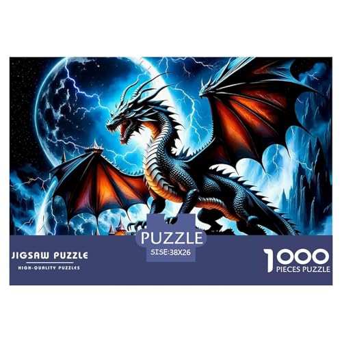 1000-teilige Drachen Pädagogisches Spiel Puzzles Für Erwachsen Herausforderung Spielzeug Premium Quality Stress Abbauen Für Erwachsene Und Kinder Ab 14 Jahren 38x26cm/1000pcs von UJSDVNNJJ