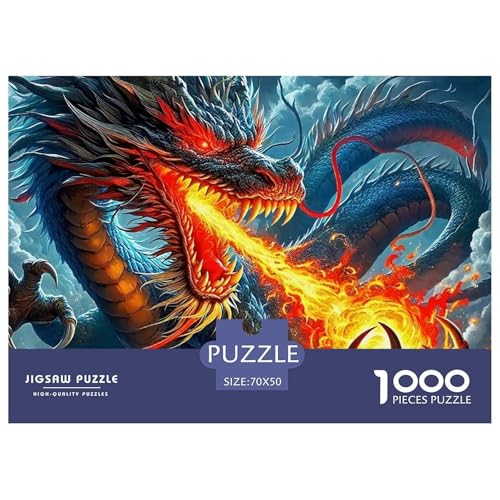 1000-teilige Drachen Pädagogisches Spiel Puzzles Für Erwachsen Lernspiel Premium Quality Geschenke Für Erwachsene Und Kinder Ab 14 Jahren 70x50cm/1000pcs von UJSDVNNJJ