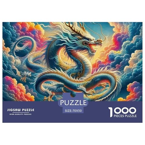 1000-teilige Drachen Pädagogisches Spiel Puzzles Für Erwachsen Lernspiel Premium Quality Geschenke Für Erwachsene Und Kinder Ab 14 Jahren 70x50cm/1000pcs von UJSDVNNJJ