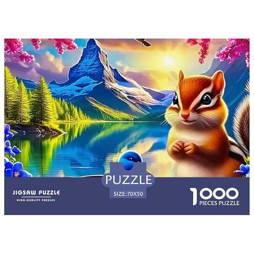 1000-teilige Eichhörnchen Geschicklichkeitsspiel Puzzles Für Erwachsen Herausforderung Spielzeug Premium Quality Geschenke Für Die Ganze Familie 70x50cm/1000pcs von UJSDVNNJJ