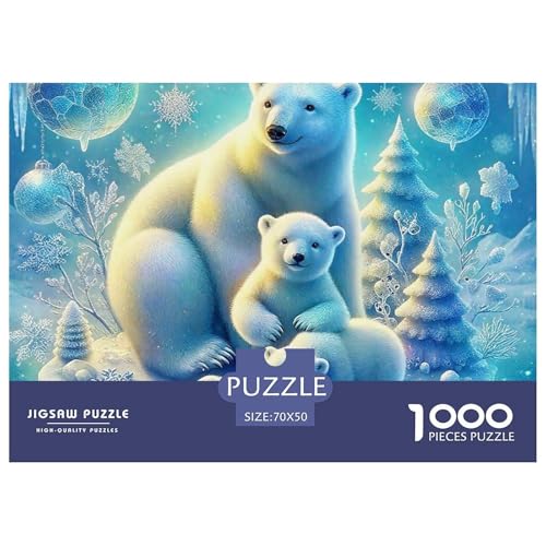 1000-teilige Eisbär Geschicklichkeitsspiel Puzzles Für Erwachsen Herausforderung Spielzeug Premium Quality Geschenke Für Die Ganze Familie 70x50cm/1000pcs von UJSDVNNJJ