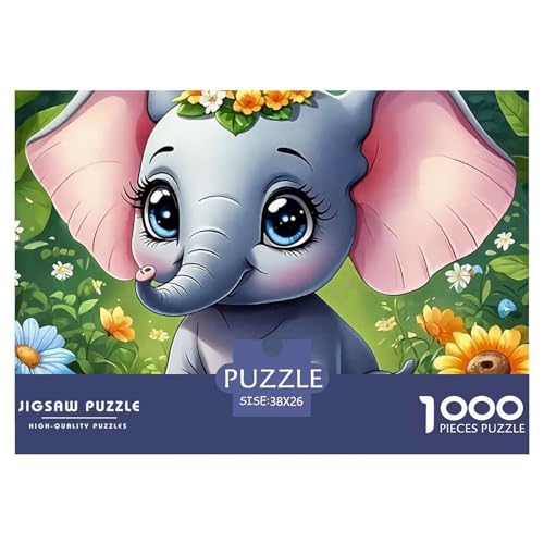 1000-teilige Elefanten Geschicklichkeitsspiel Puzzles Für Erwachsen Herausforderung Spielzeug Premium Quality Geschenke Für Die Ganze Familie 38x26cm/1000pcs von UJSDVNNJJ