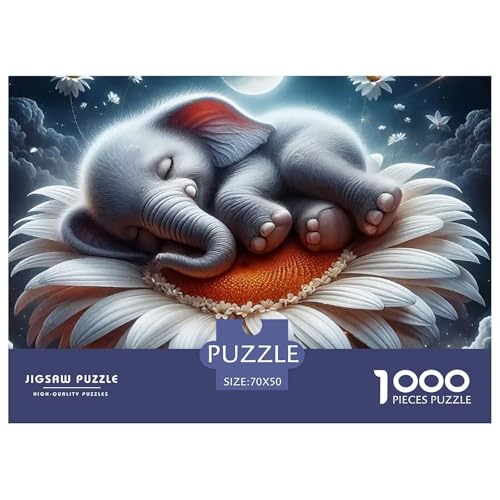 1000-teilige Elefanten Geschicklichkeitsspiel Puzzles Für Erwachsen Herausforderung Spielzeug Premium Quality Geschenke Für Die Ganze Familie 70x50cm/1000pcs von UJSDVNNJJ